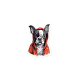 Boston Terrier in a Red Hoodie Sticker