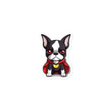 Kawaii Boston Terrier Dressed As A Super Hero Sticker