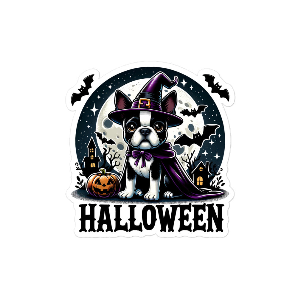 Halloween Boston Terrier Bubble-free Stickers