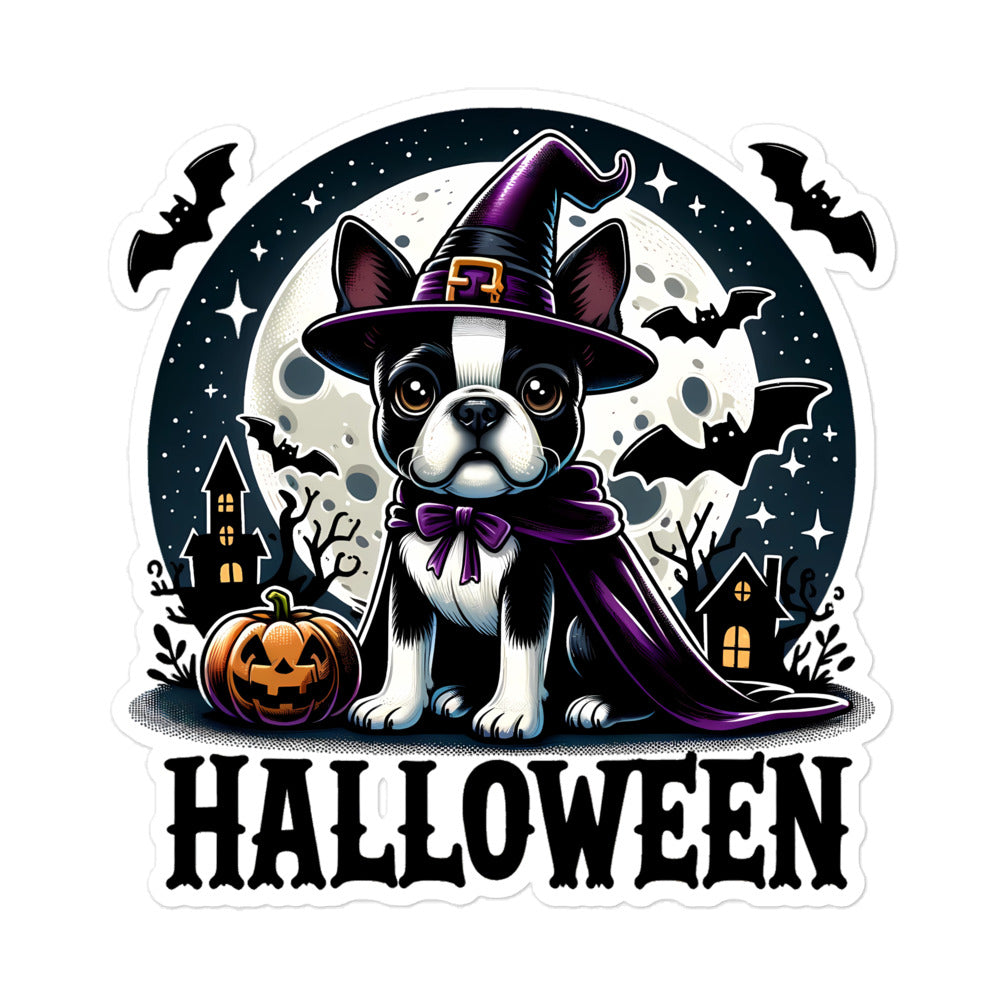 Halloween Boston Terrier Bubble-free Stickers