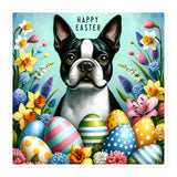 Happy Easter Boston Terrier Bubble-free Sticker