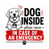 Custom Dogs Inside Emergency Sticker | Personalized Pet Rescue Alert Decal for Car, Window or Home .