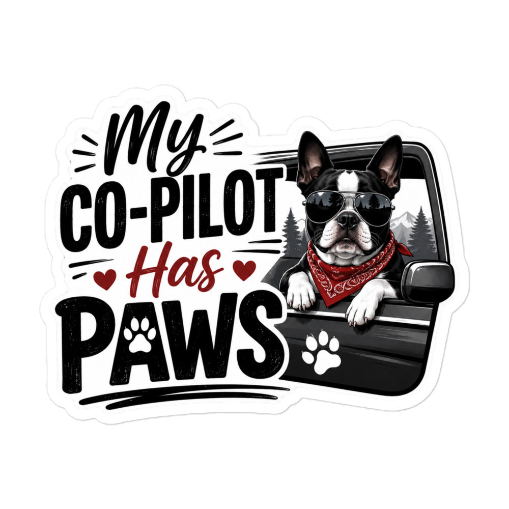 Custom My Co-Pilot Has Paws Dog Sticker – Personalized Pet Car Decal for Vehicles, RVs & Windows . 5.5″×5.5″