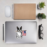 American Flag Boston Terrier Dog Bubble-free Stickers