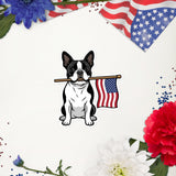 American Flag Boston Terrier Dog Bubble-free Stickers
