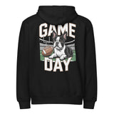 Football Boston Terrier Dog Game Day Premium Zip Hoodie . Black