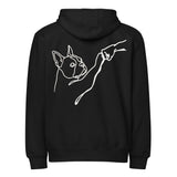 Dog Fist Bump Premium Full Zip Hoodie . Black