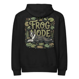 Frog Mode Boston Terrier Dog Frog Legs Premium Full Zip Hoodie . Black