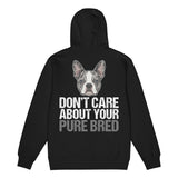 Merle Boston Terrier Dog - Don't Care About Your Pure Bred Premium full zip hoodie .