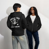 Houston, I Have So Many Problems - Funny Boston Terrier Astronaut Premium Full Zip Hoodie .