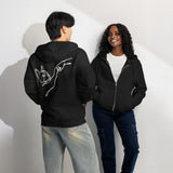 Dog Fist Bump Premium Full Zip Hoodie .