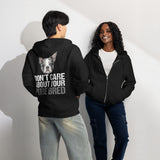 Merle Boston Terrier Dog - Don't Care About Your Pure Bred Premium full zip hoodie .