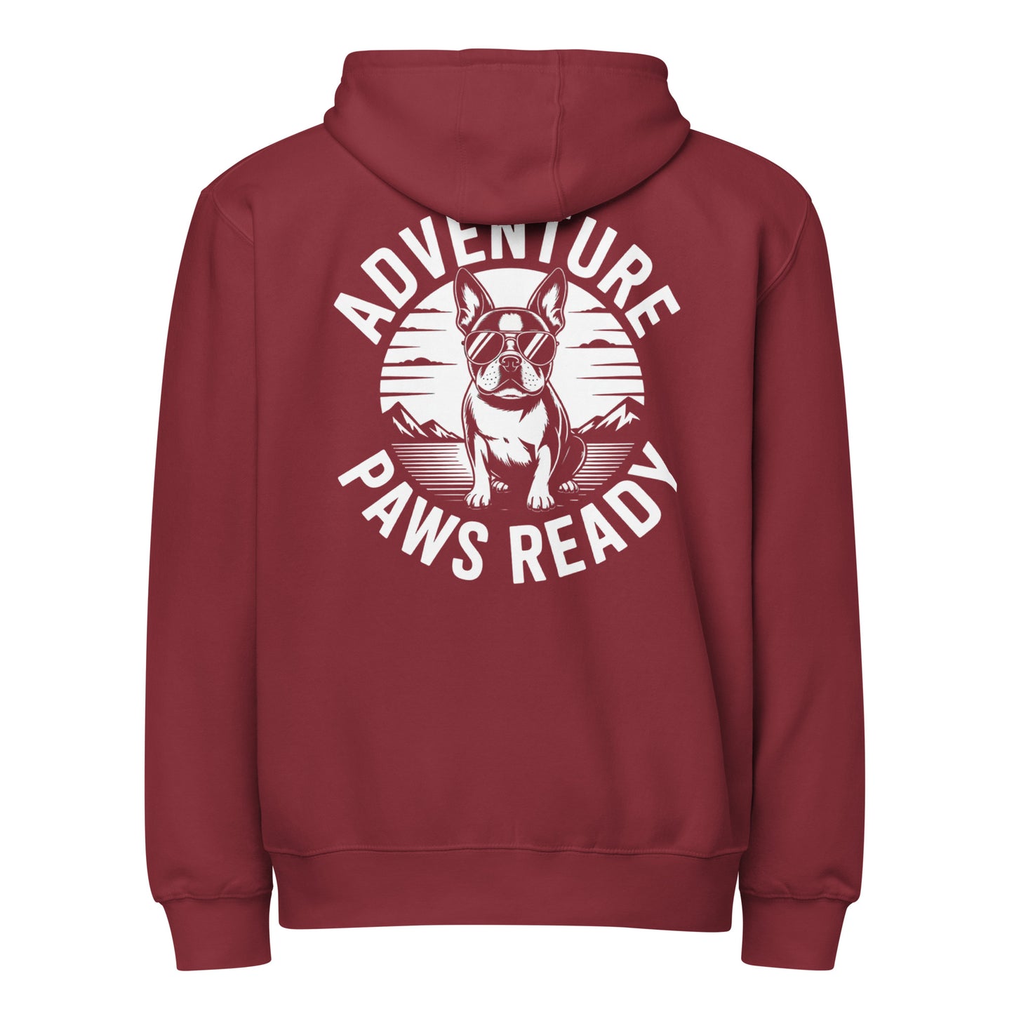 Adventure Paws Ready Premium Zip Hoodie . Burgundy
