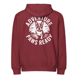 Adventure Paws Ready Premium Zip Hoodie . Burgundy