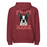 Boston Mama Premium Zip Hoodie . Burgundy