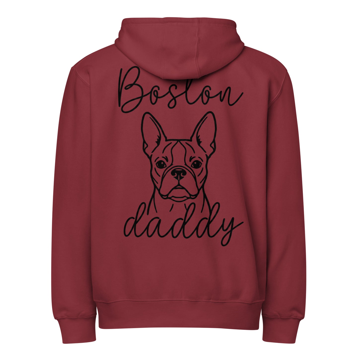 Boston Daddy Mode Premium Full Zip Hoodie . Burgundy