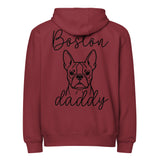 Boston Daddy Mode Premium Full Zip Hoodie . Burgundy