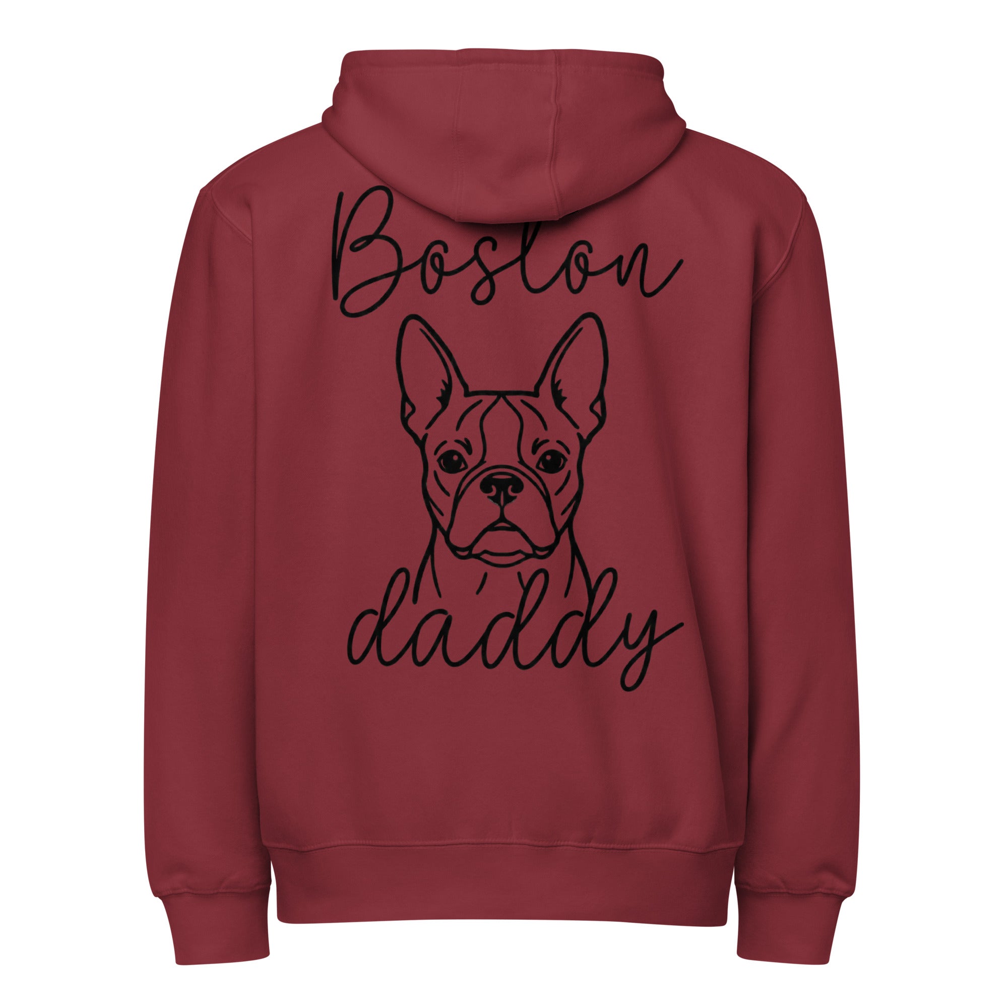Boston Daddy Mode Premium Full Zip Hoodie . Burgundy