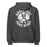 Adventure Paws Ready Premium Zip Hoodie . Charcoal Heather