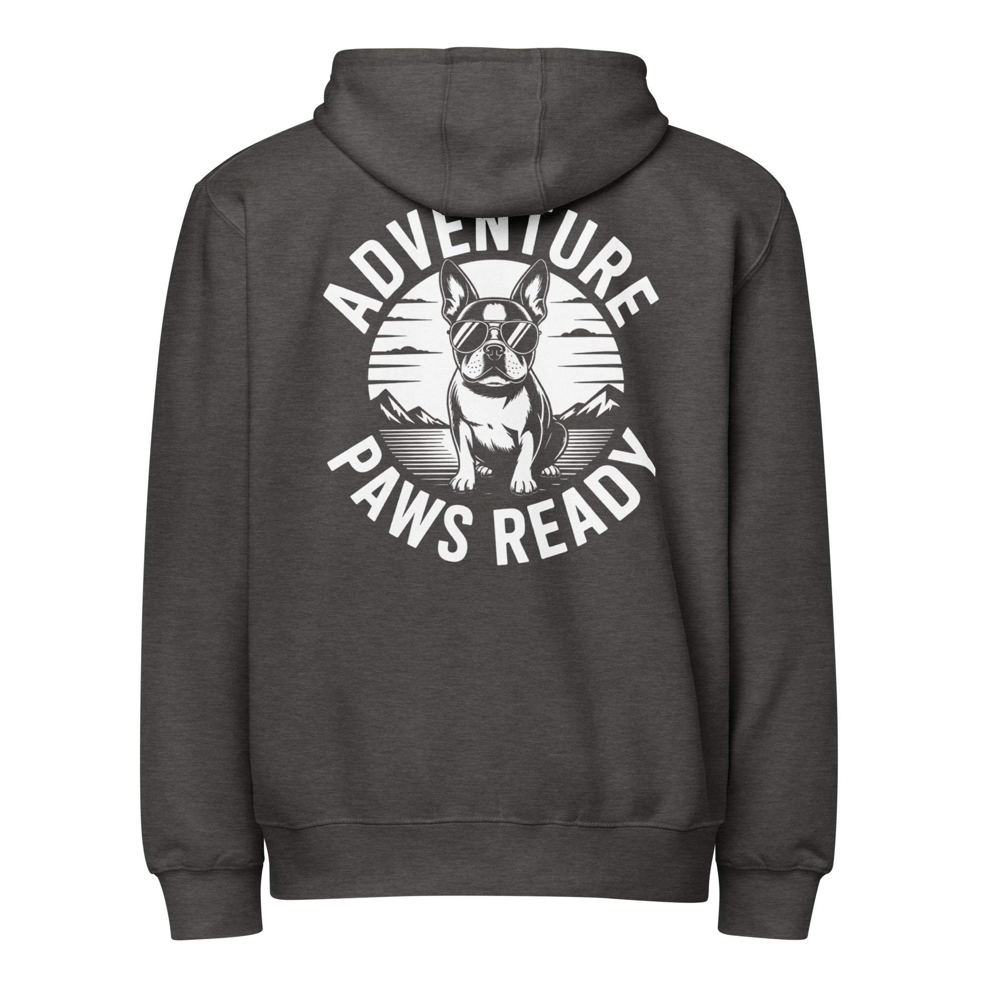 Adventure Paws Ready Premium Zip Hoodie . Charcoal Heather