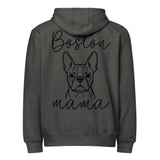 Boston Mama Mode Premium Full Zip Hoodie . Charcoal Heather
