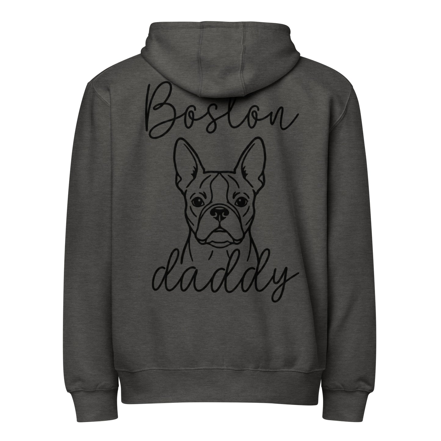 Boston Daddy Mode Premium Full Zip Hoodie . Charcoal Heather