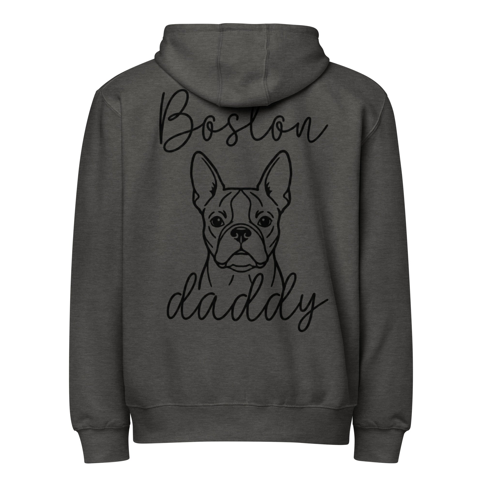 Boston Daddy Mode Premium Full Zip Hoodie . Charcoal Heather