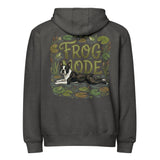 Frog Mode Boston Terrier Dog Frog Legs Premium Full Zip Hoodie . Charcoal Heather