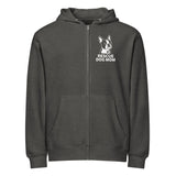 Rescue Dog Mom Premium Full Zip Hoodie . Charcoal Heather