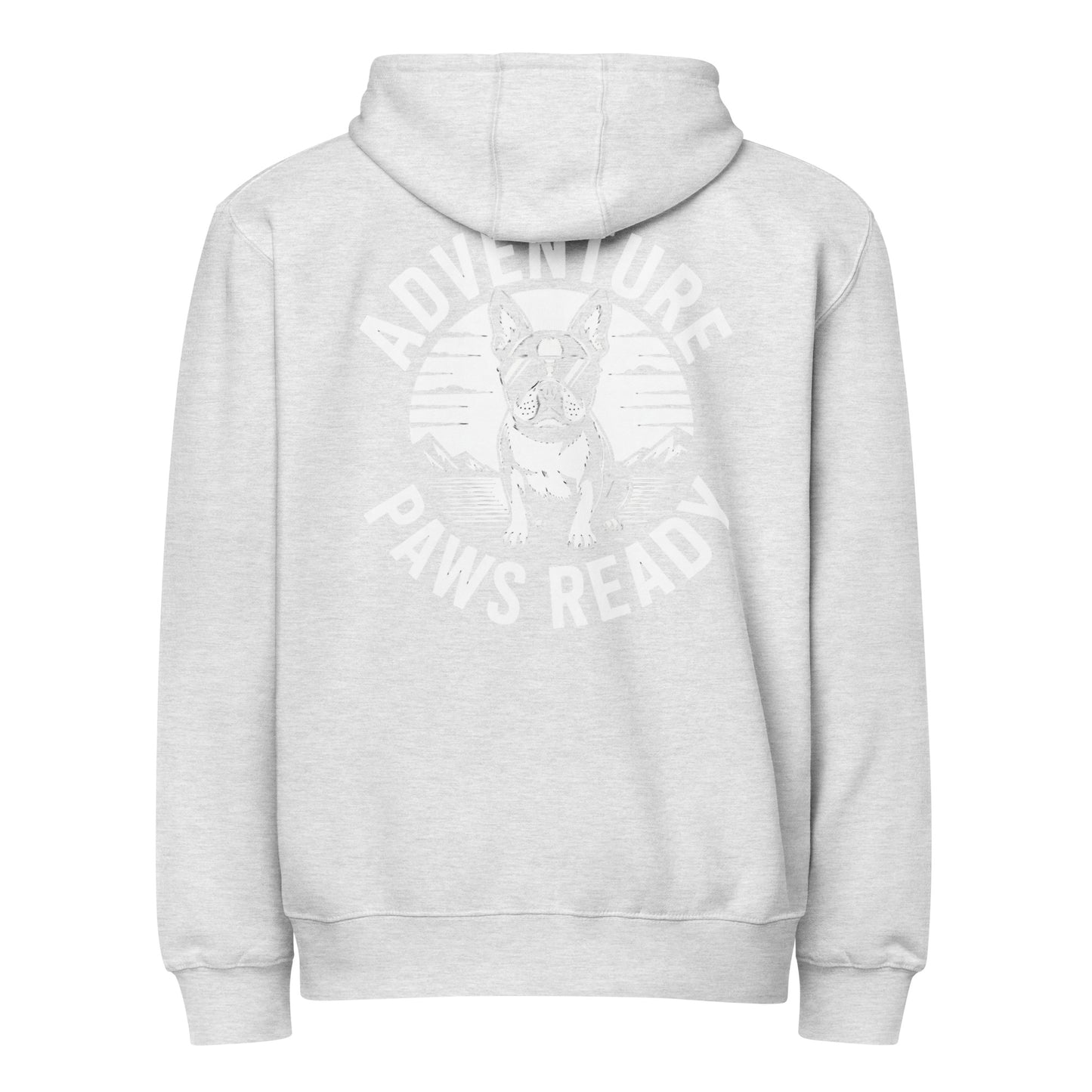 Adventure Paws Ready Premium Zip Hoodie . Heather Grey