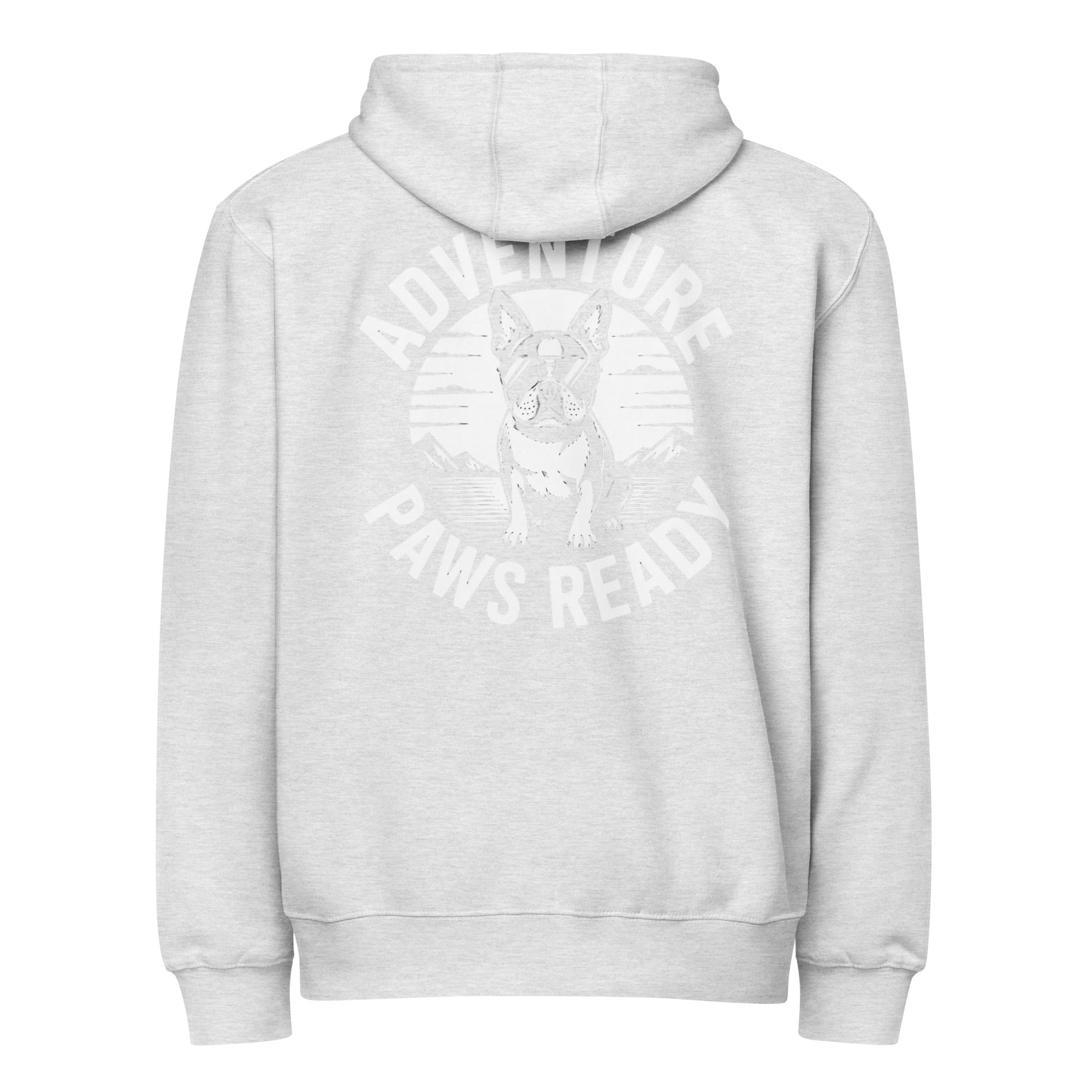 Adventure Paws Ready Premium Zip Hoodie . Heather Grey