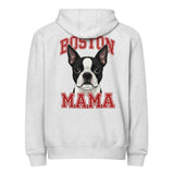 Boston Mama Premium Zip Hoodie . Heather Grey