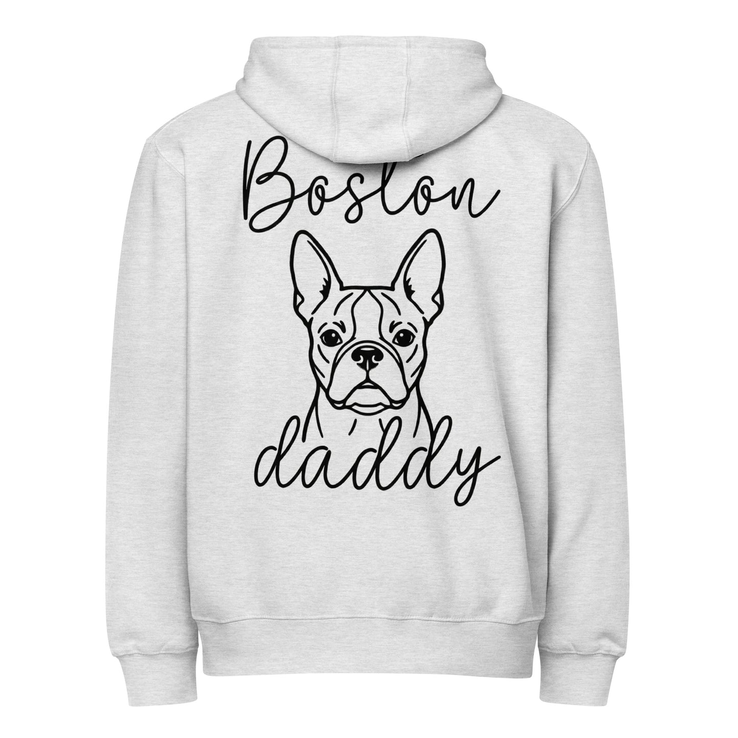 Boston Daddy Mode Premium Full Zip Hoodie . Heather Grey