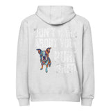 Colored Boston Terrier Dog - Don't Care About Your Pure Bred Premium Full Zip Hoodie . Heather Grey