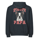 Boston Papa Premium Zip Hoodie . Navy