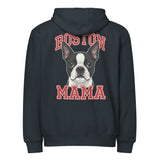 Boston Mama Premium Zip Hoodie . Navy