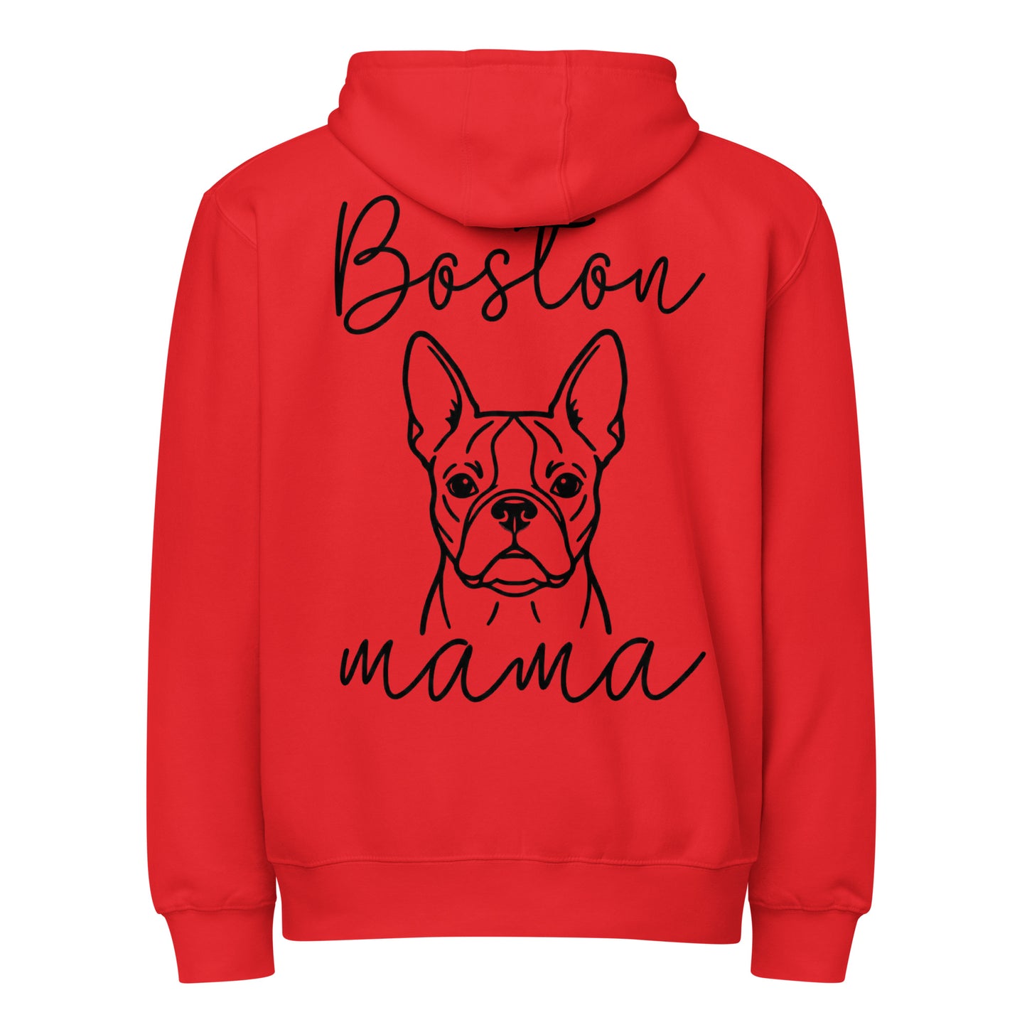 Boston Mama Mode Premium Full Zip Hoodie . Red