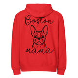 Boston Mama Mode Premium Full Zip Hoodie . Red