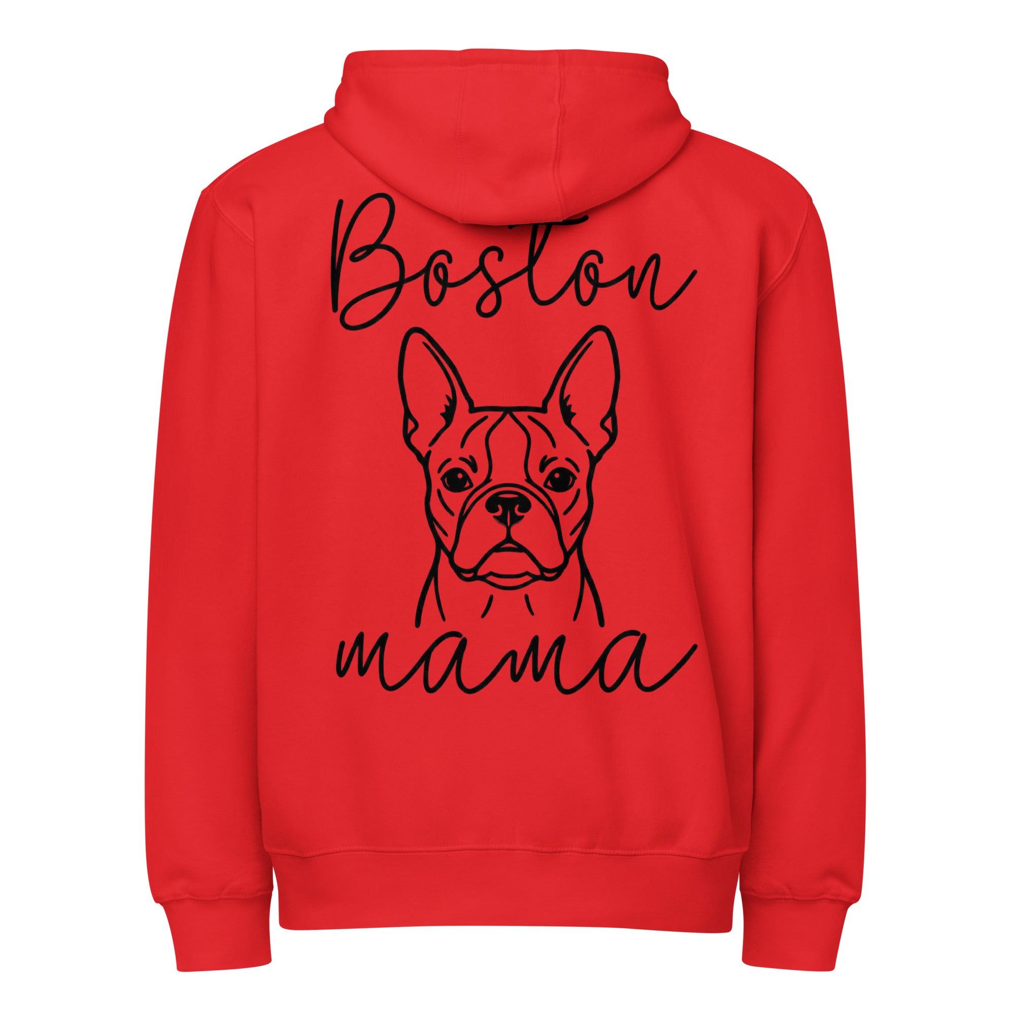 Boston Mama Mode Premium Full Zip Hoodie . Red