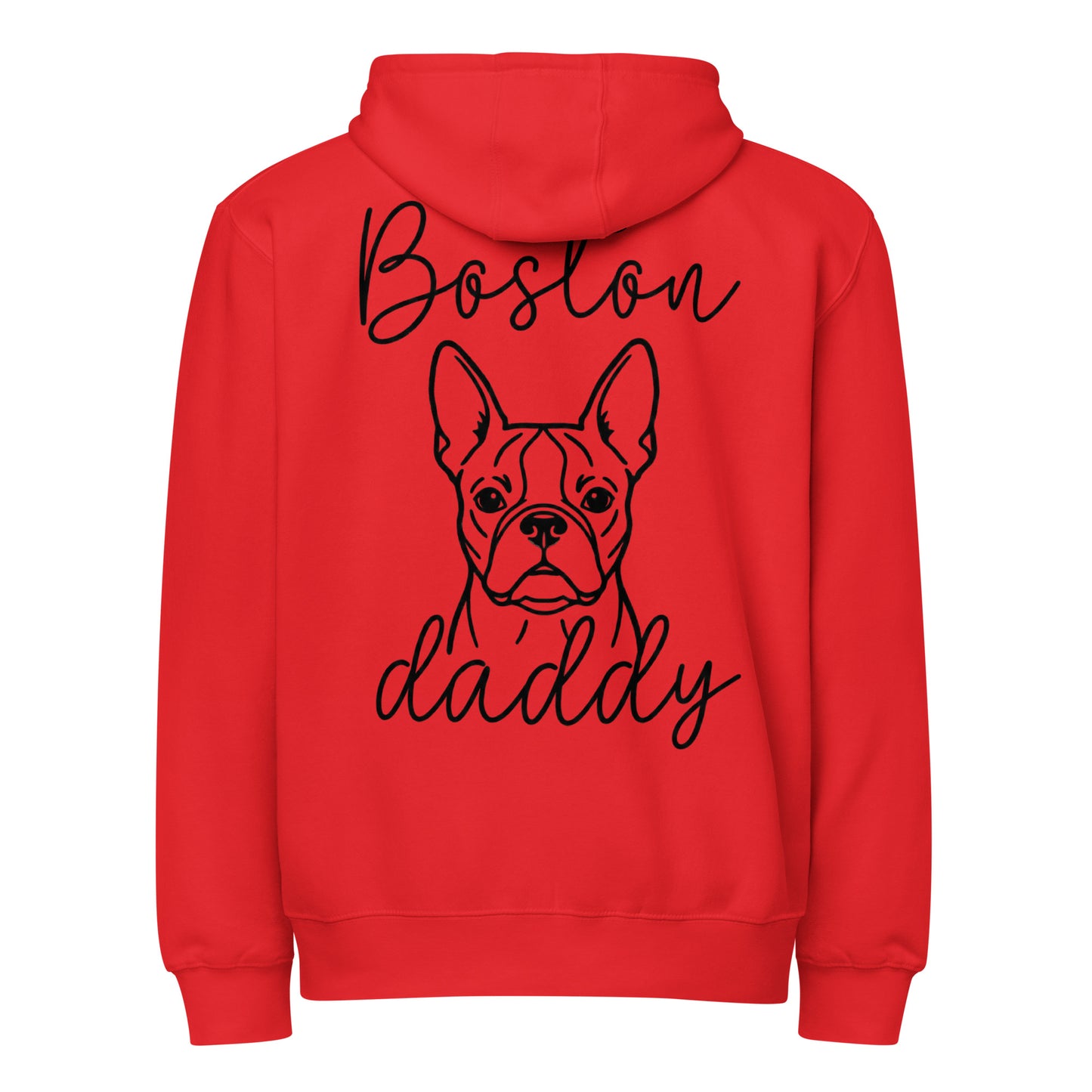 Boston Daddy Mode Premium Full Zip Hoodie . Red