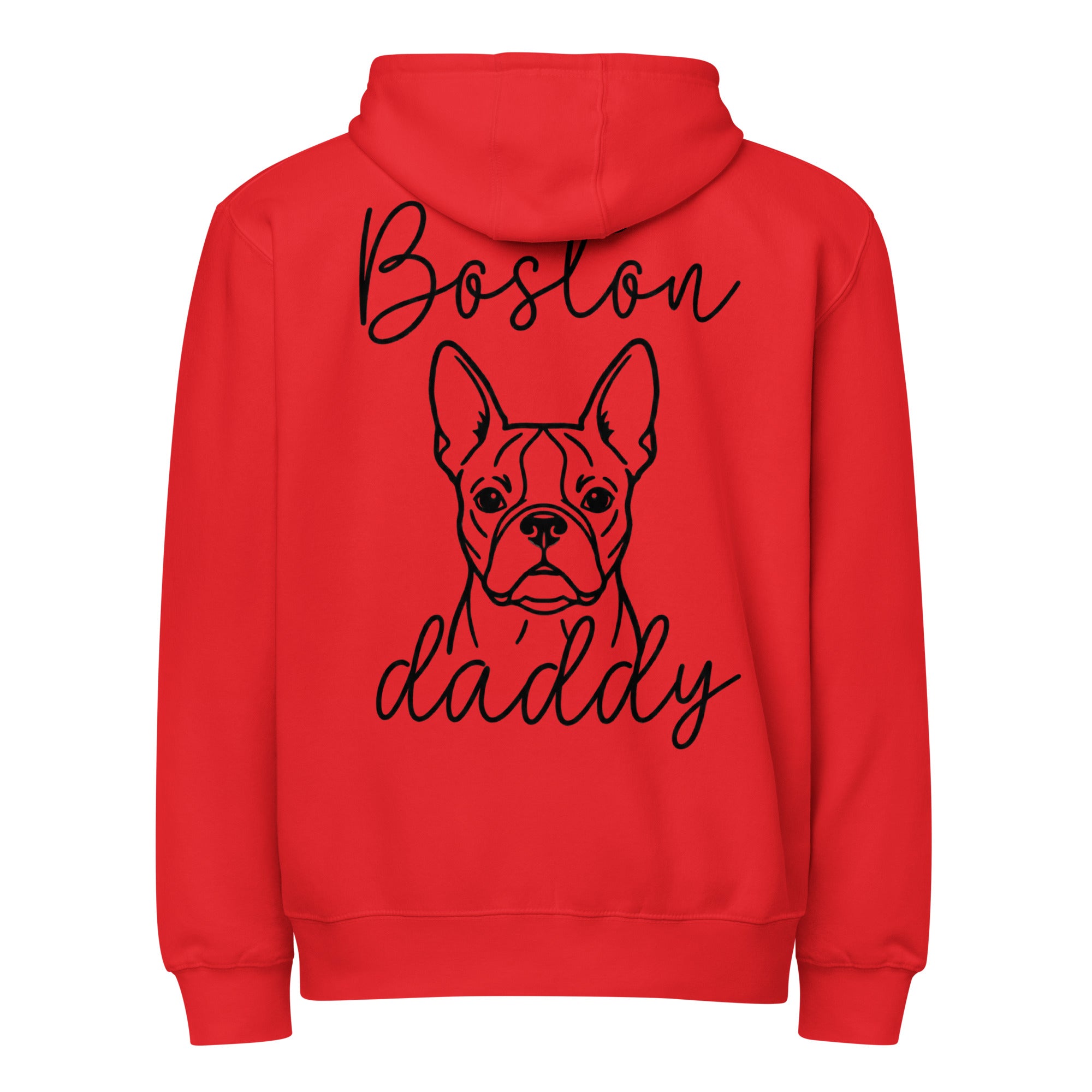 Boston Daddy Mode Premium Full Zip Hoodie . Red
