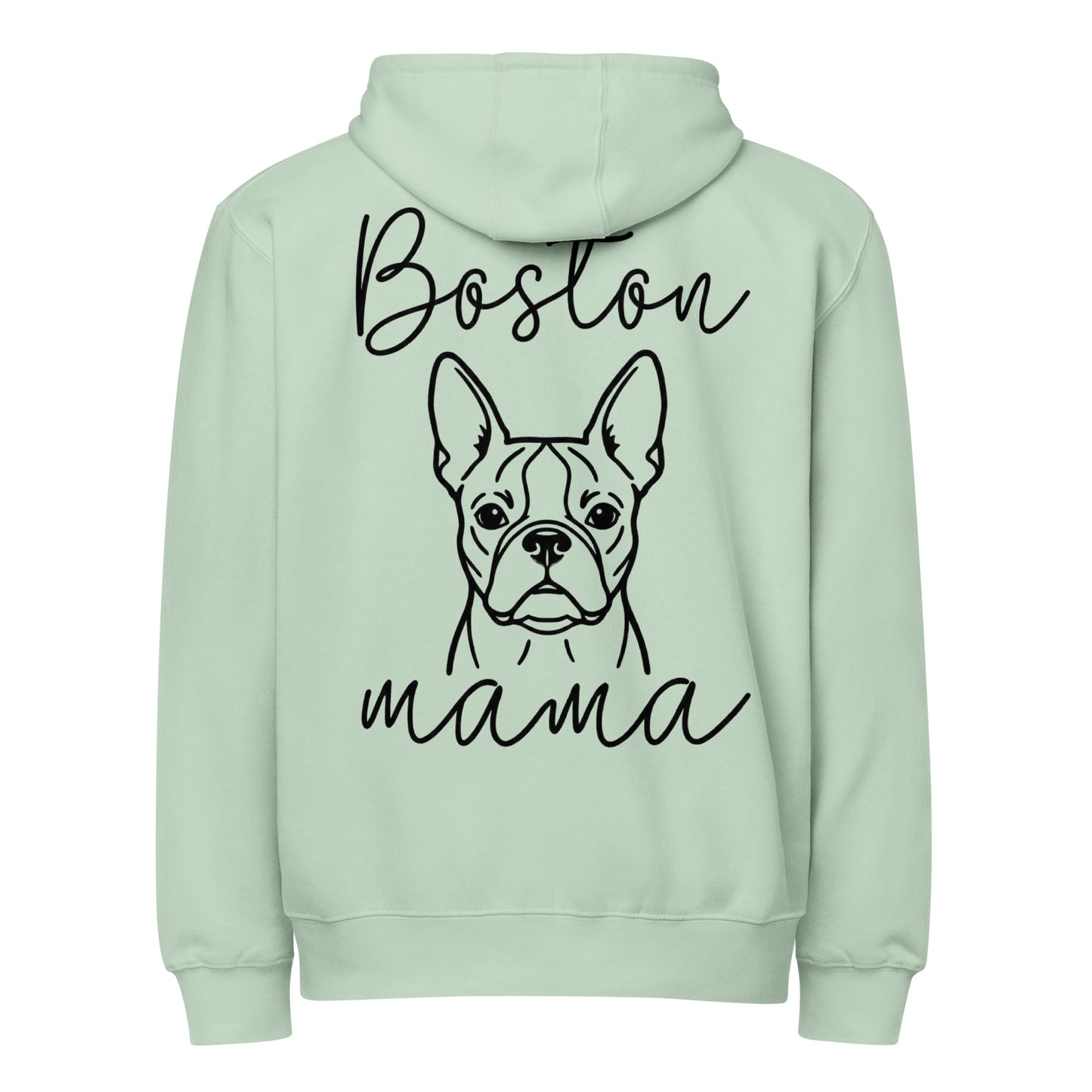 Boston Mama Mode Premium Full Zip Hoodie . Seafoam