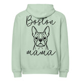 Boston Mama Mode Premium Full Zip Hoodie . Seafoam