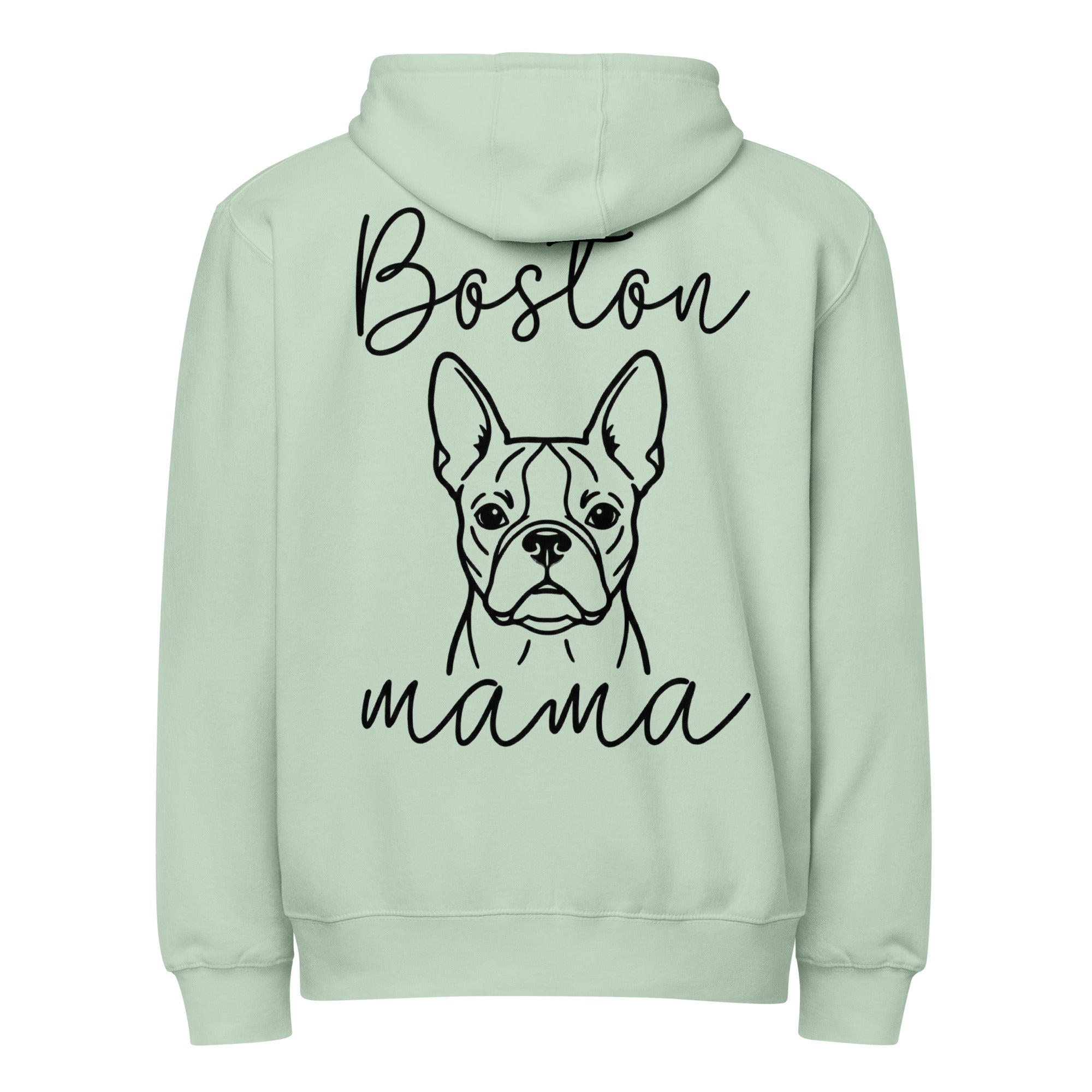 Boston Mama Mode Premium Full Zip Hoodie . Seafoam