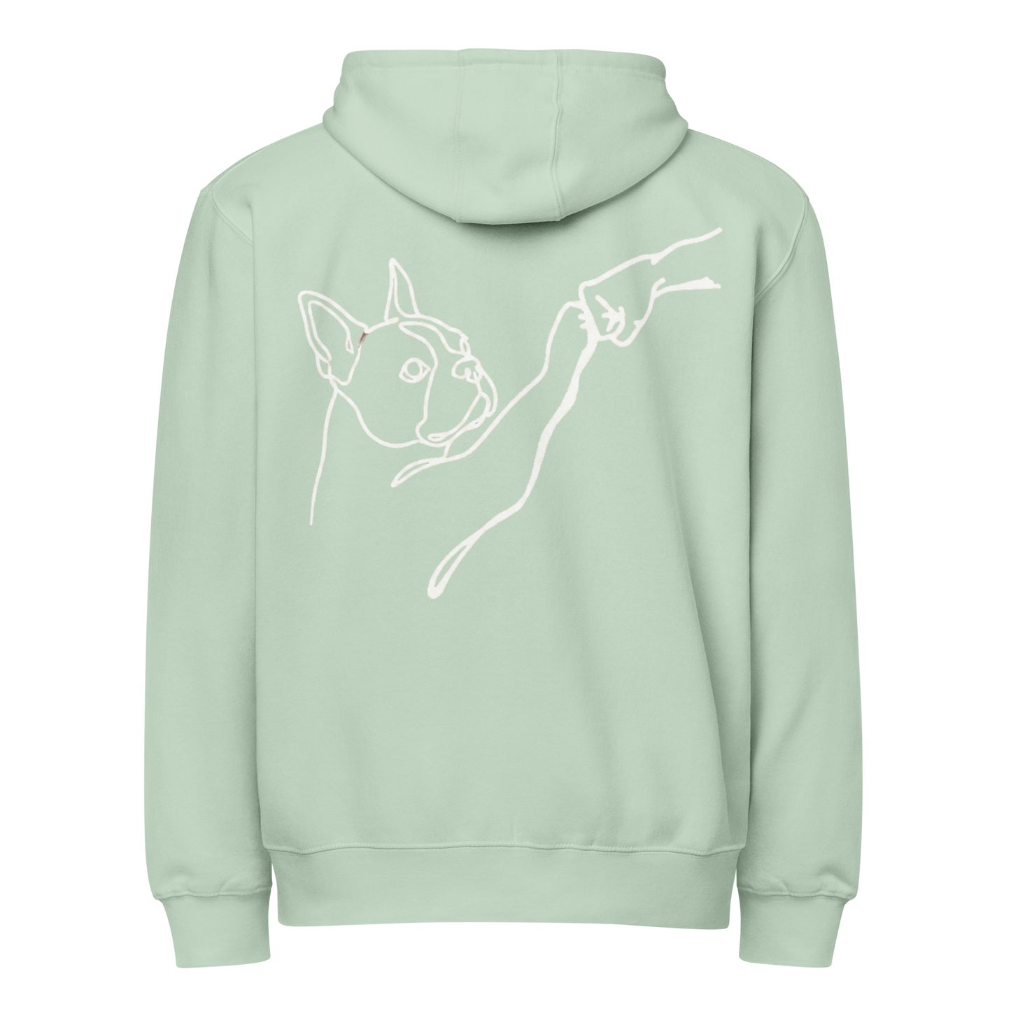 Dog Fist Bump Premium Full Zip Hoodie . Seafoam
