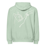 Dog Fist Bump Premium Full Zip Hoodie . Seafoam