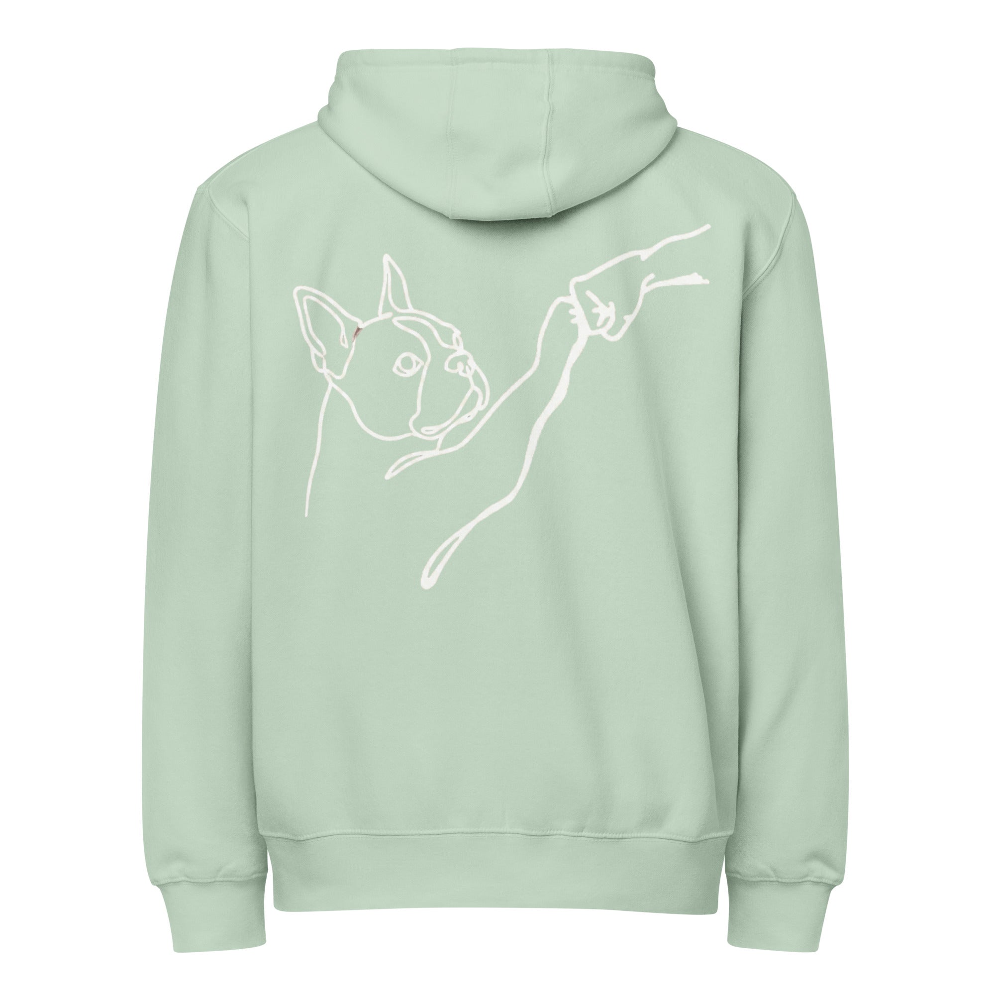 Dog Fist Bump Premium Full Zip Hoodie . Seafoam