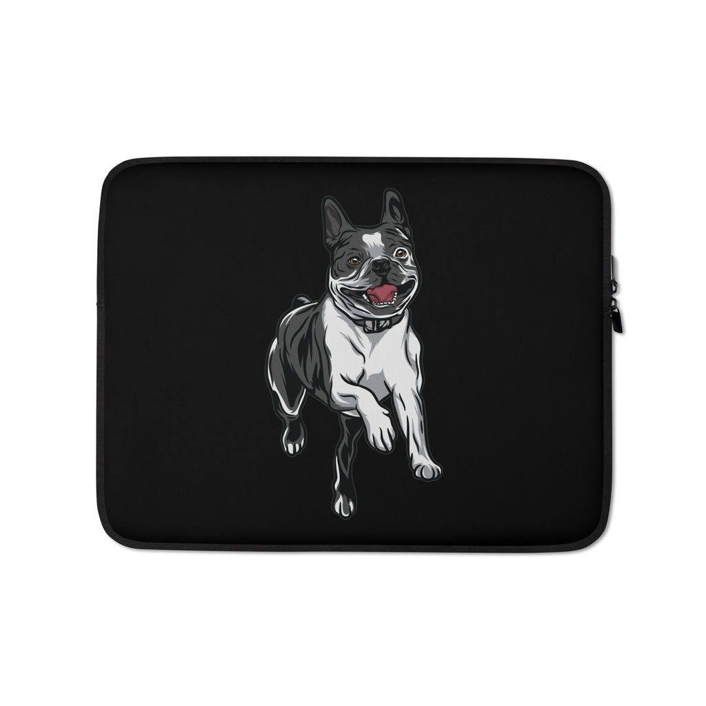 Happy Boston Terrier Dog Laptop Sleeve
