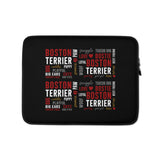 Boston Terrier World Collage Black Laptop Sleeve . 13″
