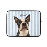 Custom Striped Dog Portait Laptop Sleeve . 13″